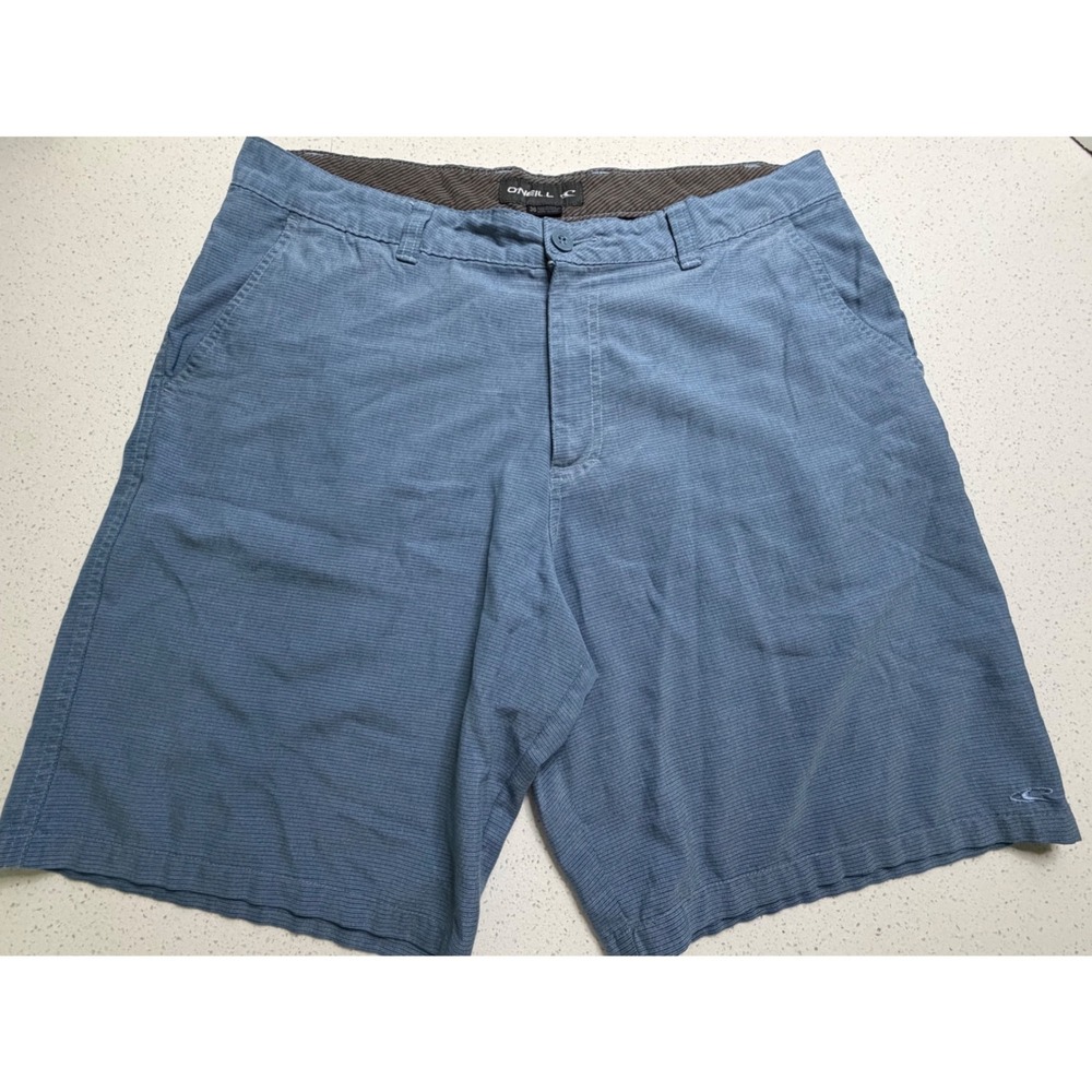 ONeill Mens Blue Heathered Micro Stripe Hybrid Walk Shorts Size 36